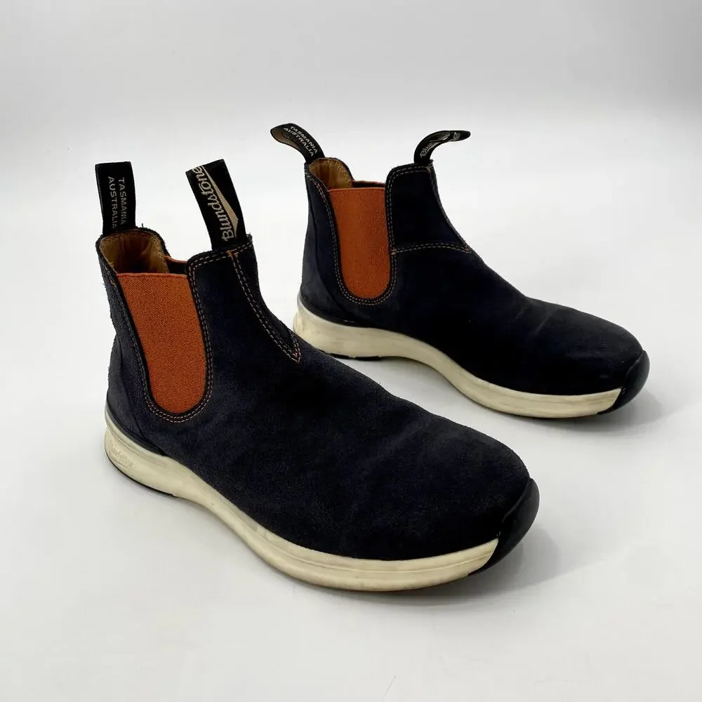 Blundstone Men's Navy Suede Orange Chelsea Boots